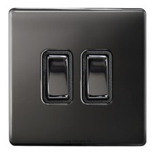 Double Light Switch 2 Gang 2 Way Wall On/Off Switch Nickel or Chrome