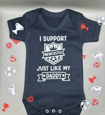 Newcastle United FC Personalised Baby Football Vest Babygrow Bodysuit FREE P&P