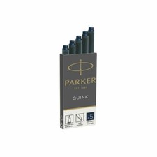 Parker Ink Cartridges for Fountain Pens Long - BLUE-BLACK Ink - Pack of 5