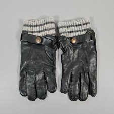 Dents Leather Gloves Black Large Knit Lining