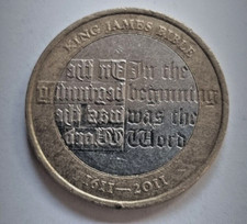 Very Rare 2011 £2 ROYAL MINT King James Bible £2 Circulated COIN. ( Mint Error)