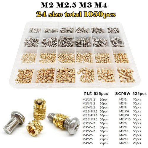 Brass heat set insert nuts - heat,