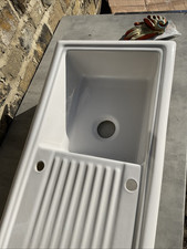 Cooke & Lewis Burbank Gloss White Ceramic 1 Bowl Sink & drainer(C)