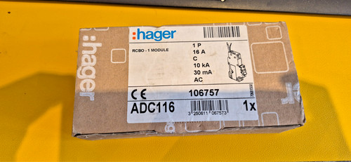 Hager adc116 rcbo 1 module - -,