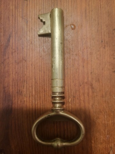 Vintage brass key - vintage, key-shaped