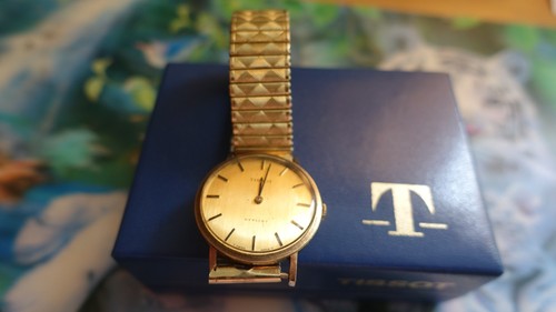 9ct gold tissot watch mens - 9ct,