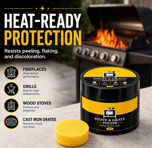 Cast iron stove polish with - iron,
