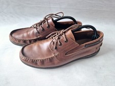Clarks Mens Brown Leather Cushion Cell Lace Up Moccasin Shoes Size UK6 EU39 VGC