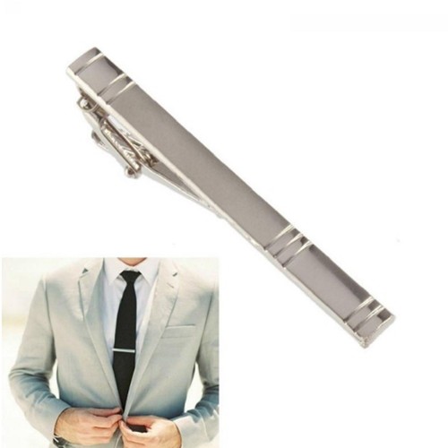 Silver formal metal tie clip - formal,
