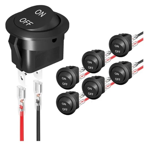 12v off round rocker - 5x, on/off