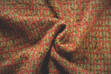 WOOL- CASHMERE BOUCLE SUBTLE DISTRESSED AUSTERE KNIT BURGUNDY MADE IN ITALY  B98