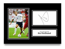 Rio Ferdinand Hand Signed A4 Photo Autograph England Gift Display Signature COA