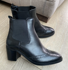 RRP £169 NEW BLACK LEATHER CARVELA SHAKE MID HEEL CHELSEA BOOTS, UK 6