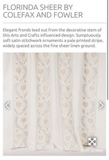 Colefax And Fowler Florinda Sheer Fabric In Silver 1.4m X 1.4m Remnants