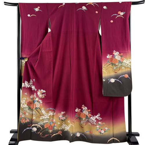 Vintage japanese silk furisode - vintage,