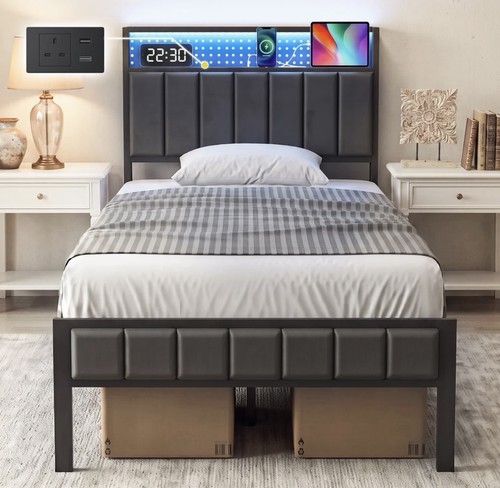 Single bed upholstered - -,
