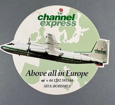 Channel Express Airline Sticker Handley Page Herald G-CEAS Label Vintage