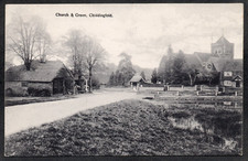 Postcard Chiddingfold nr Witley Surrey village Church and Green early view