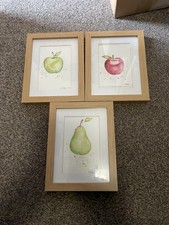 Framed Pictures of Red Apple Green Apple Pear Wall Art