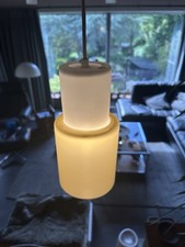 Vintage 1960s Swedish/ Danish Cased Glass Ceiling Light In Sand Yellow And White