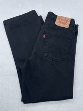 Levi’s 751 Black Denim Jeans Straight Leg Zip Fly Red Tab VGC Men’s W32 L27