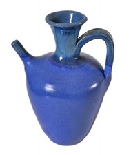 Colbolt Blue Ceramic Greek  Ornamental Olive Oil Jug  Mediterranean Kitchen 