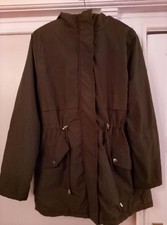 NEW LOOK Women's Khaki Green Hooded Jacket UK12 EUR40