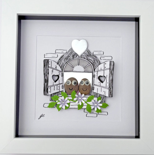 Pebble art couple - art,