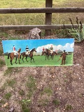 Naive Folk Art Painting Race