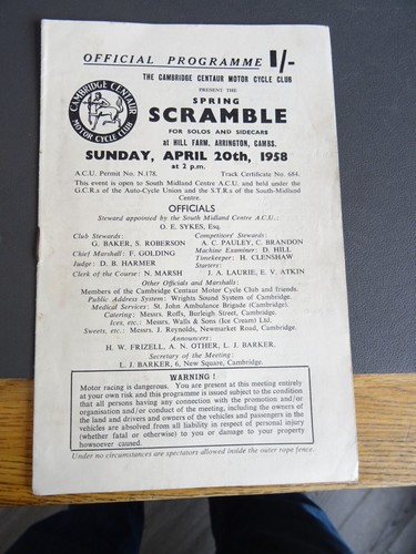 Scramble meeting programme - scramble,