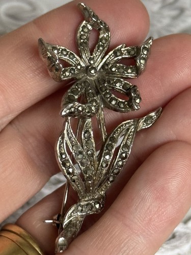 Vintage marcasite silver tone - marcasite,