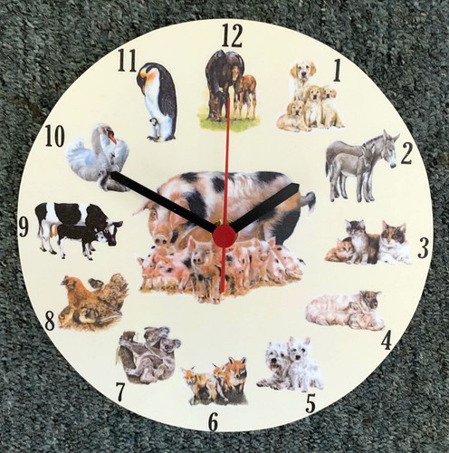 Animal mothers babies clock - mothers,