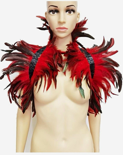 Gothic natural feather cape - natural,