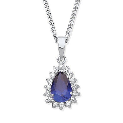 Sterling silver blue sapphire - blue,