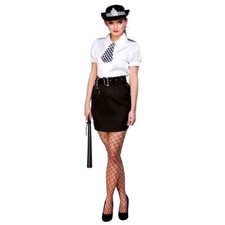 Ladies CONSTABLE CUTIE PC Sexy Police Woman Fancy Dress Costume + HAT Hen 6-24