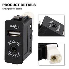 Black ABS USB AUX In Port for