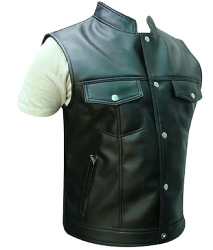 Mens genuine black leather - genuine,