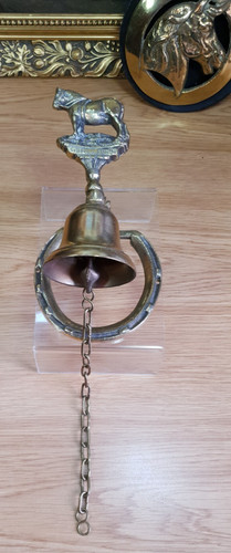 Brass horse porch bell - brass,