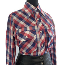 Vintage 1970s Check Shirt Red