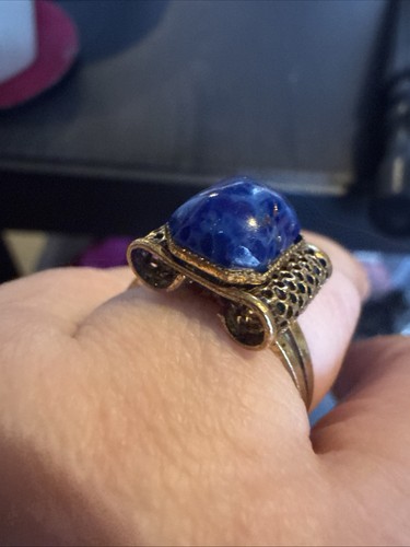 Vintage lapis cabochon meshed - lapis,