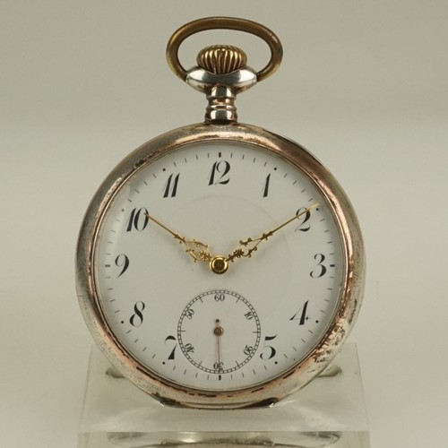 Working silver pocket - pocket, watch