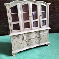 Miniature Dolls House Wooden Cabinet Display Cabinet with Drawers & Cupboard