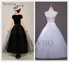 Retro Long Petticoat Women Net Rockabilly White/Black Underskirt Skirt Slips TX