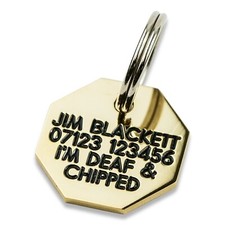 Deeply engraved solid brass
