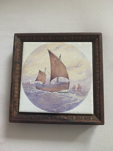 Tile wooden framed teapot - tile,
