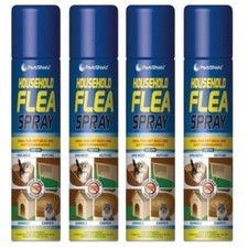 4X Flea Killer Spray Aerosol Household Animal Flea Dog Tick Protection 200ml