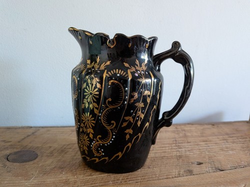 Vintage jackfield glazed - vintage, jug