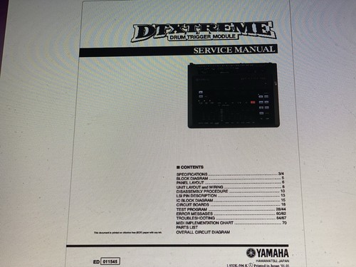 Yamaha dtxtreme service manual - service,