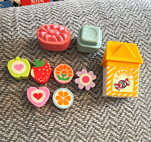 Novelty erasers rubbers set - novelty,