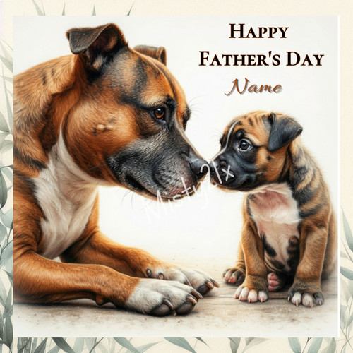Personalised staffy greeting - personalised,